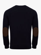 BLUE THIN PULLOVER WITH REGULAR FIT MR ELBOW PADS. BLUE