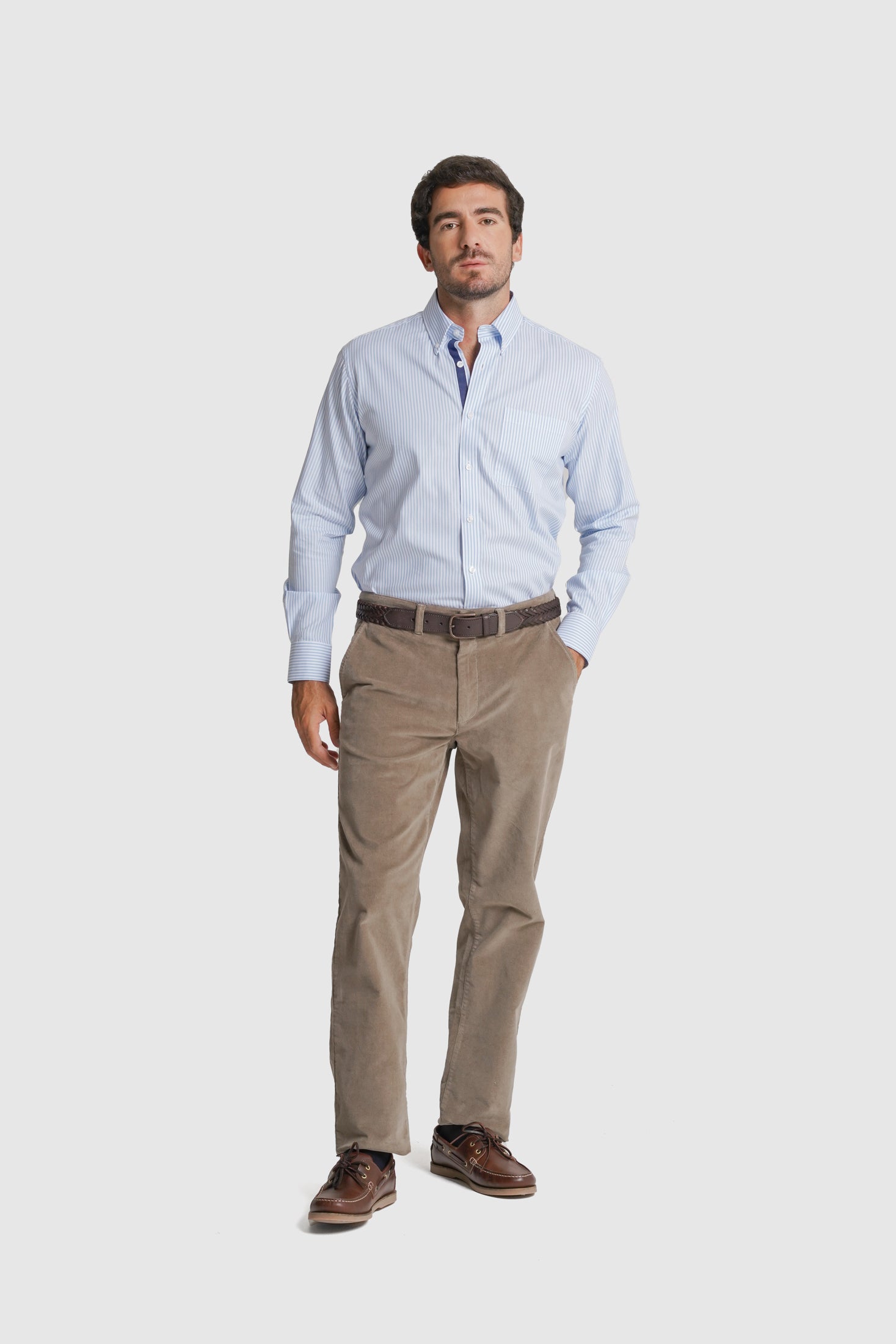 CAMISA ALGODÃO REGULAR FIT AZUL RISCAS MR. BLUE