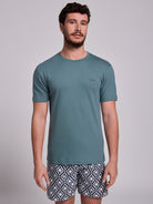 GREEN COTTON T-SHIRT SHORT SLEEVE REGULAR FIT MR. BLUE