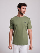 GREEN COTTON T-SHIRT SHORT SLEEVE REGULAR FIT MR. BLUE