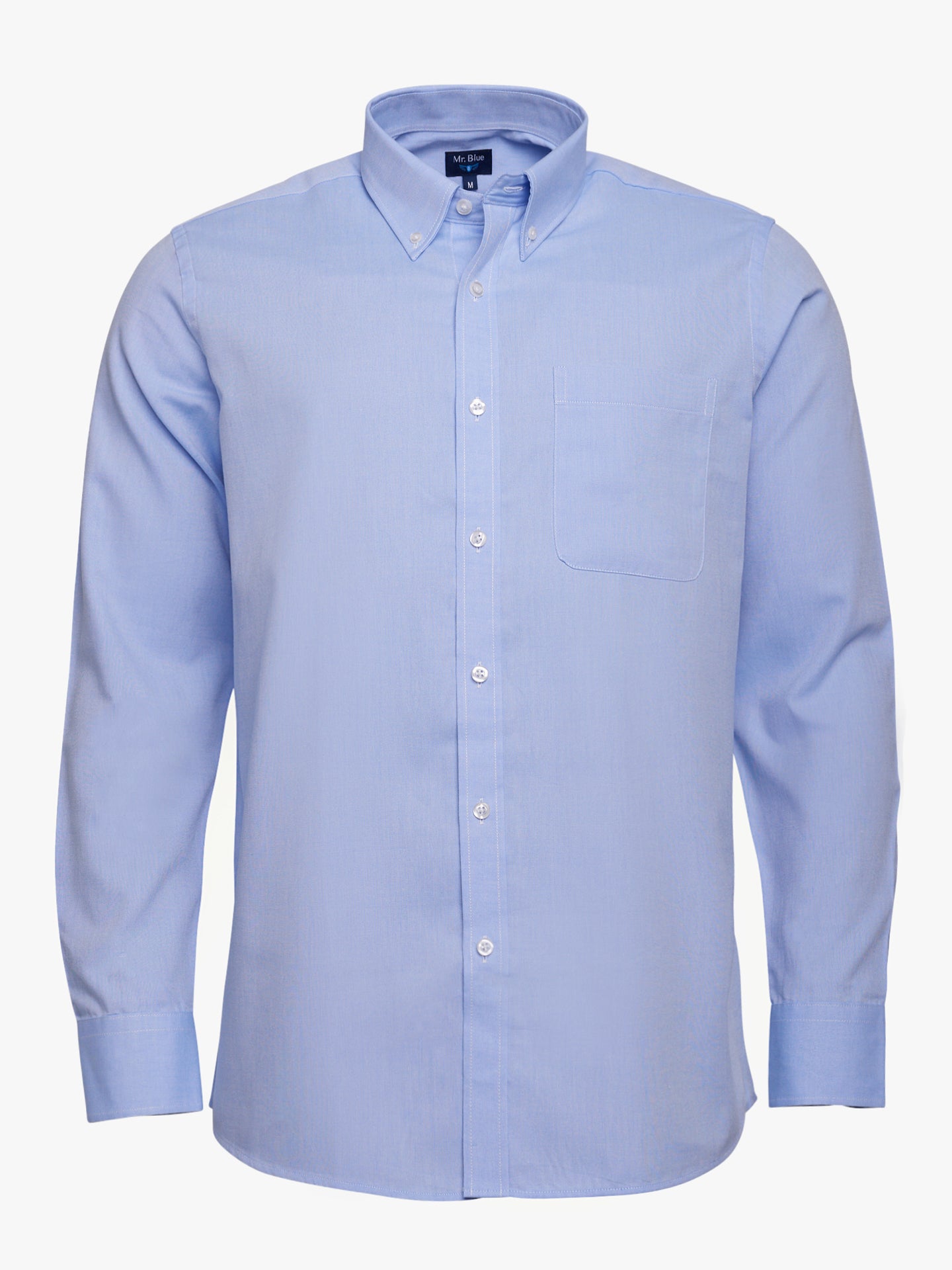 CAMISA ALGODÓN AZUL MANGA LARGA REGULAR FIT MR. AZUL