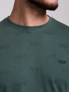 GREEN COTTON T-SHIRT SHORT SLEEVE REGULAR FIT MR. BLUE