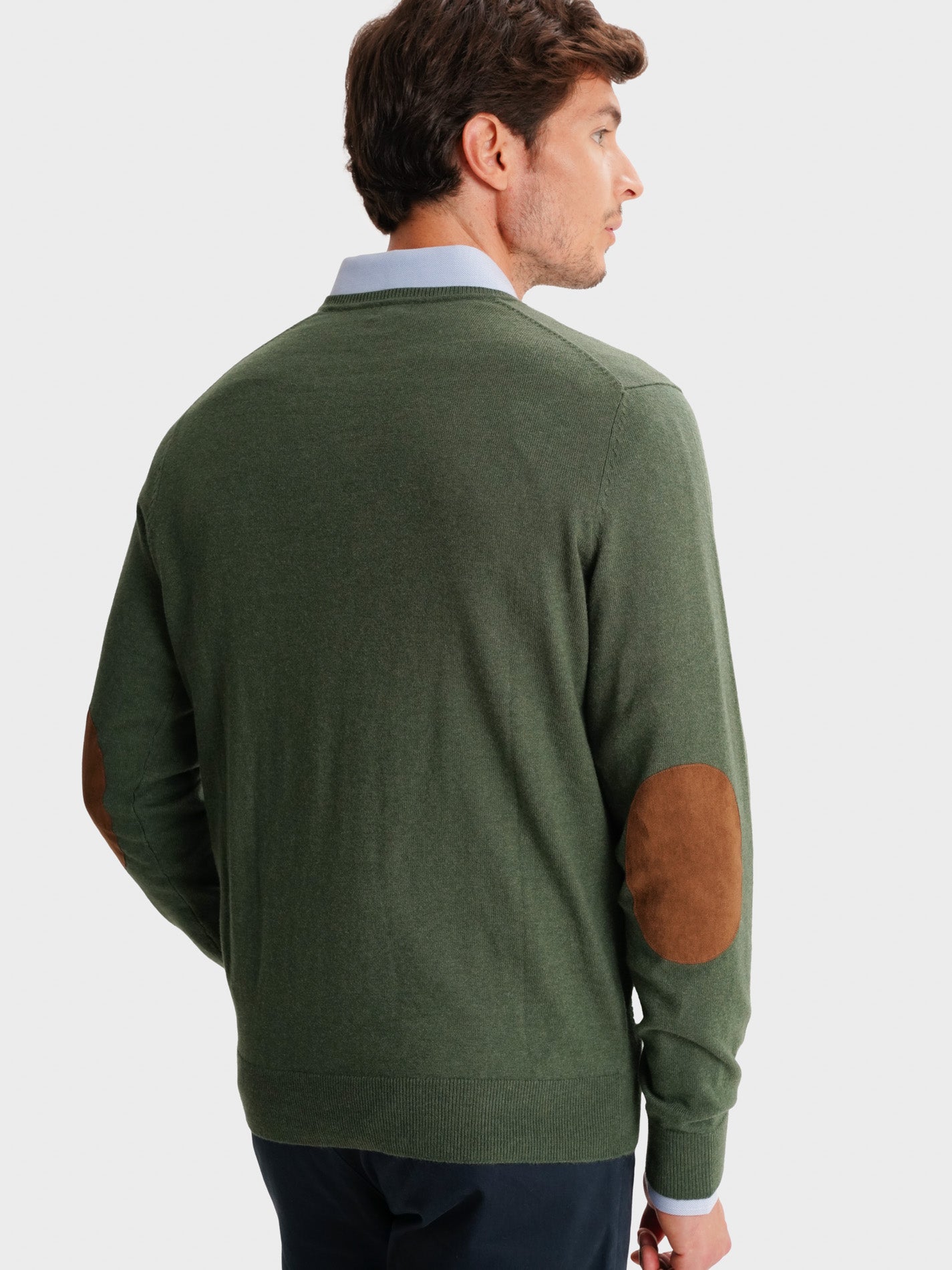 JERSEY FINO VERDE CON CODERAS MR REGULAR FIT. AZUL