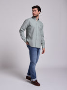 GREEN COTTON SHIRT LONG SLEEVE REGULAR FIT MR. BLUE