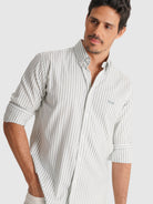 GREEN OXFORD SHIRT LONG SLEEVE REGULAR FIT MR. BLUE