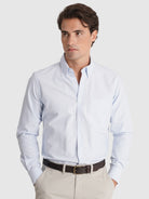 Camisa Algodão Azul Manga Comprida Regular Fit Mr. Blue
