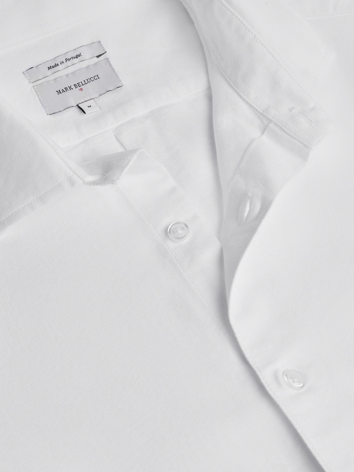 CAMISA ALGODÃO REGULAR FIT BRANCA LISA MARK BELLUCCI