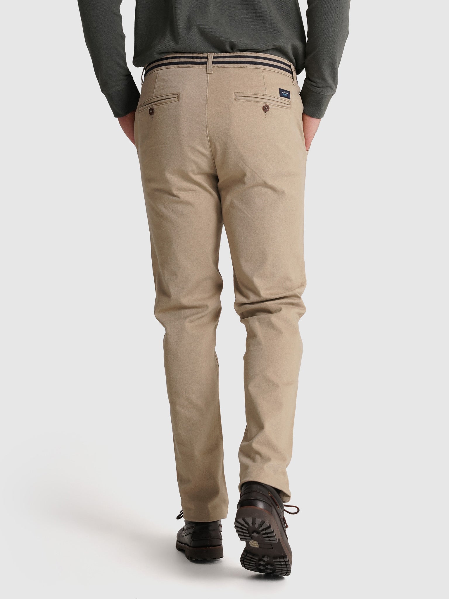 Calça Algodão Beges Slim Fit Mr. Blue