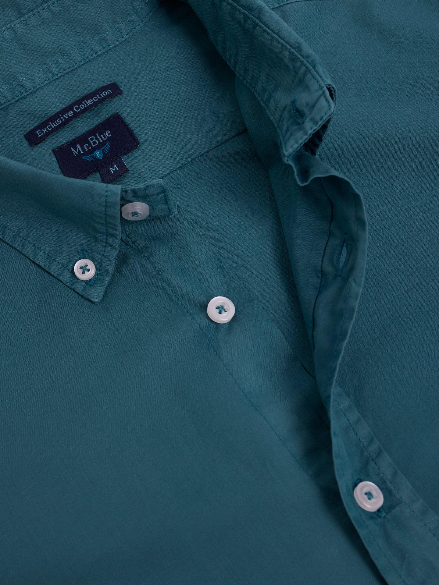 CAMISA ALGODÓN AZUL MANGA LARGA REGULAR FIT MR. AZUL