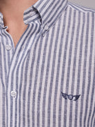 BLUE LINEN SHIRT LONG SLEEVE REGULAR FIT MR. BLUE
