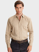 BEIGE TAILORED FIT MR SHIRT. BLUE