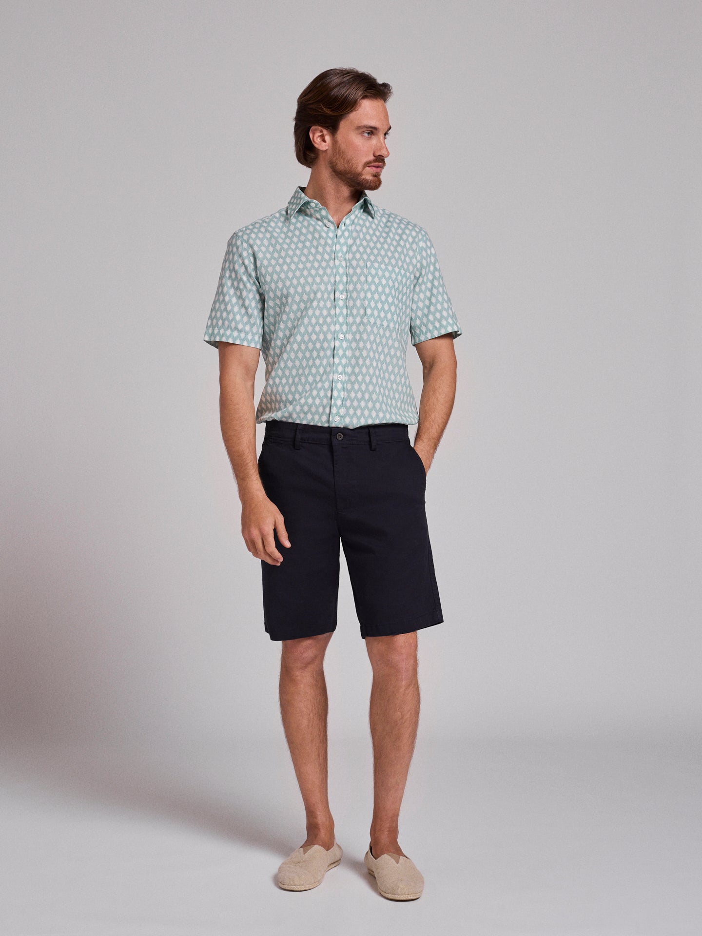 Bermuda Algodão Azuis Regular Fit Mr. Blue