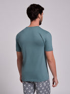 GREEN COTTON T-SHIRT SHORT SLEEVE REGULAR FIT MR. BLUE
