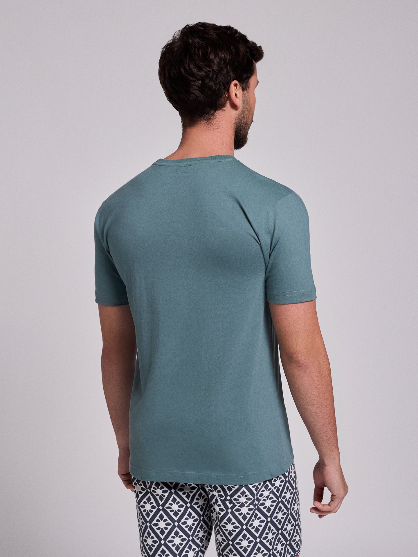 GREEN COTTON T-SHIRT SHORT SLEEVE REGULAR FIT MR. BLUE