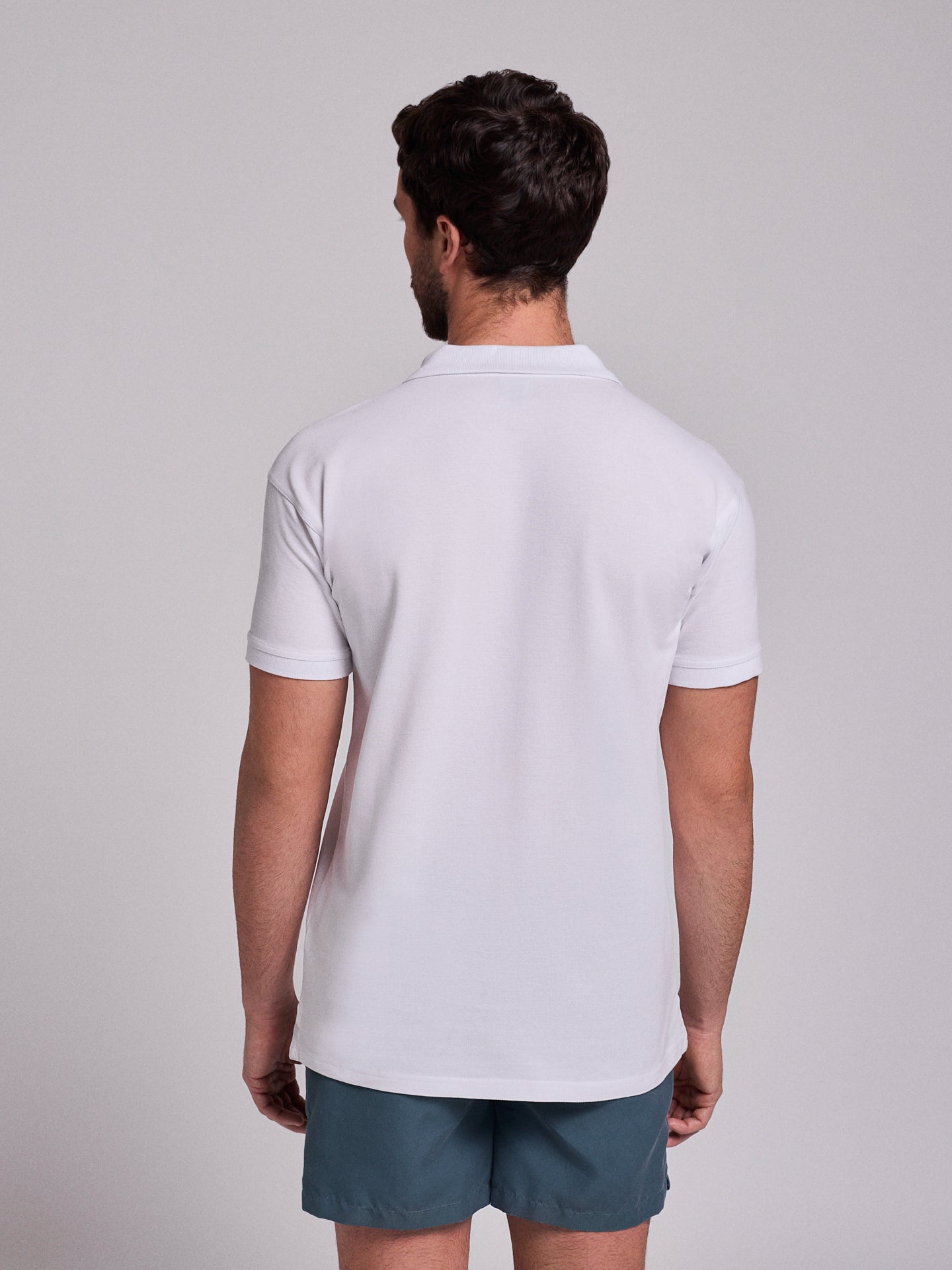 WHITE POLO SHORT SLEEVES REGULAR FIT MR. BLUE