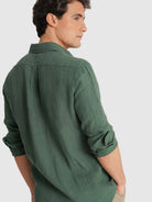 REGULAR FIT LONG SLEEVE GREEN SHIRT MARK BELLUCCI