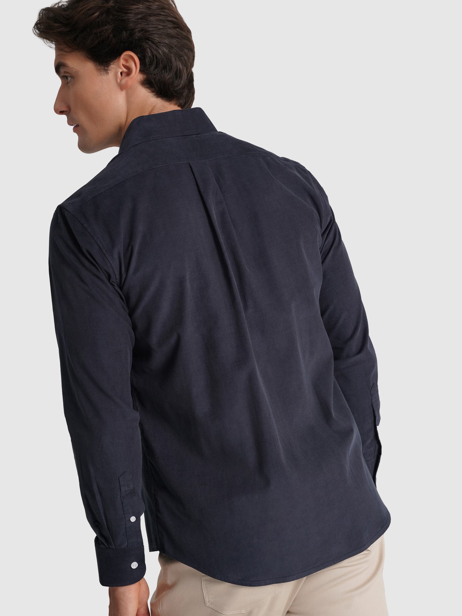 Camisa Algodão Azul Manga Comprida Regular Fit Mr. Blue