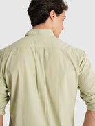 GREEN POPELINE SHIRT LONG SLEEVE REGULAR FIT MR. BLUE