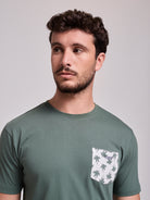 GREEN COTTON T-SHIRT SHORT SLEEVE REGULAR FIT MR. BLUE