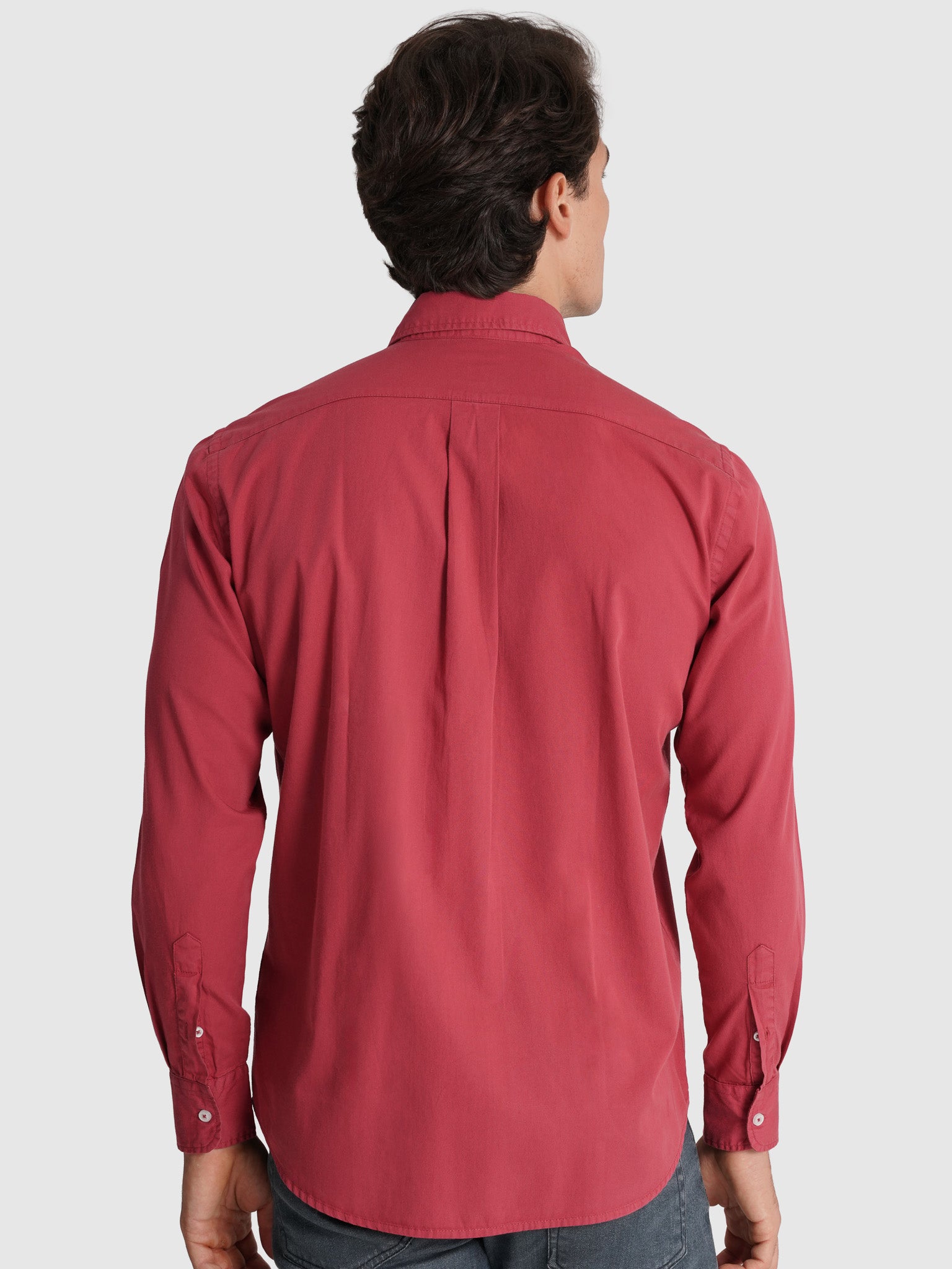 Camisa Algodão Vermelha Manga Comprida Regular Fit Mr. Blue