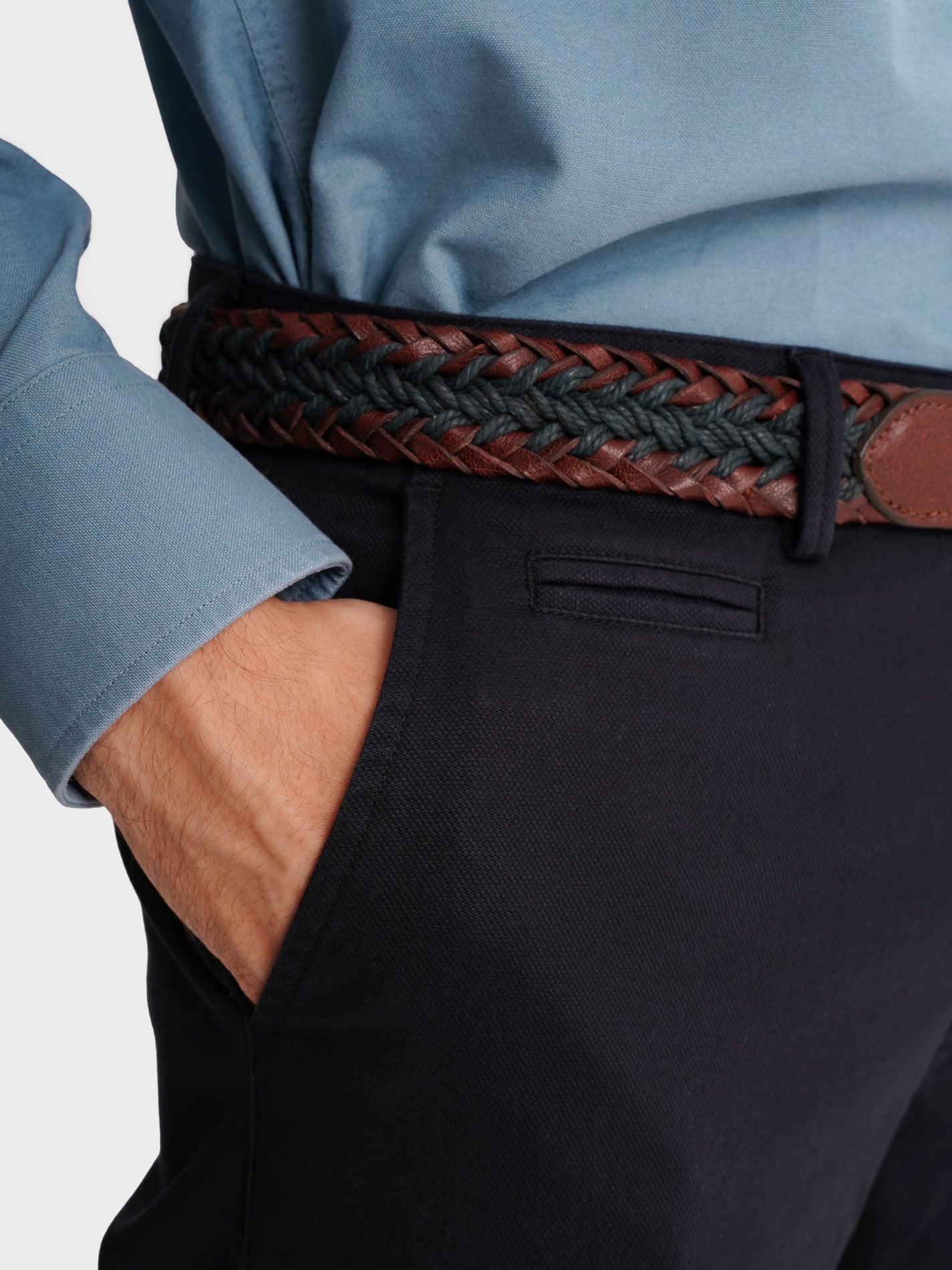 PANTALÓN ESTRUCTURA AZUL SLIM FIT MR. AZUL