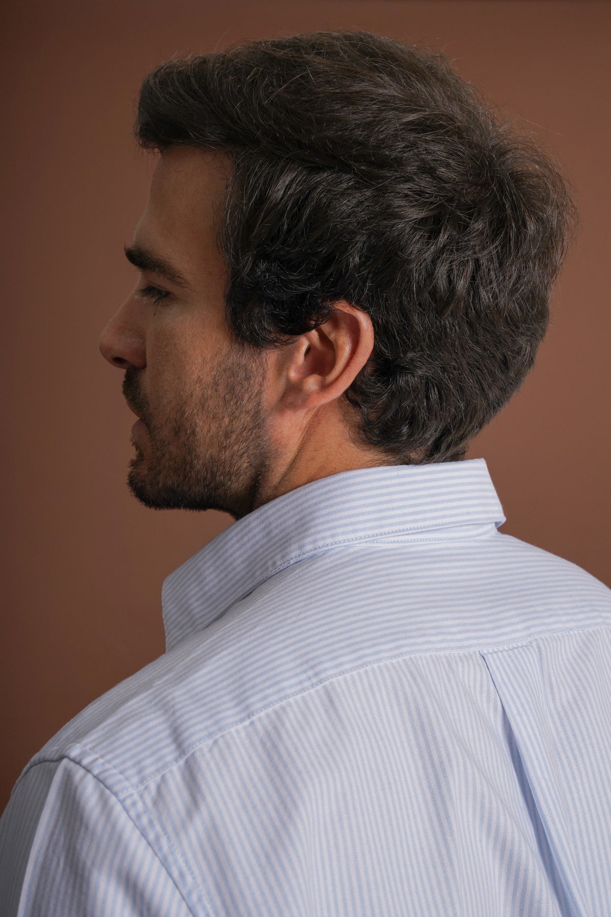CAMISA ALGODÃO REGULAR FIT AZUL RISCAS MARK BELLUCCI