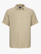 GREEN COTTON SHIRT SHORT SLEEVE REGULAR FIT MR. BLUE