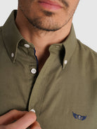 LONG SLEEVE GREEN SHIRT REGULAR FIT MR. BLUE