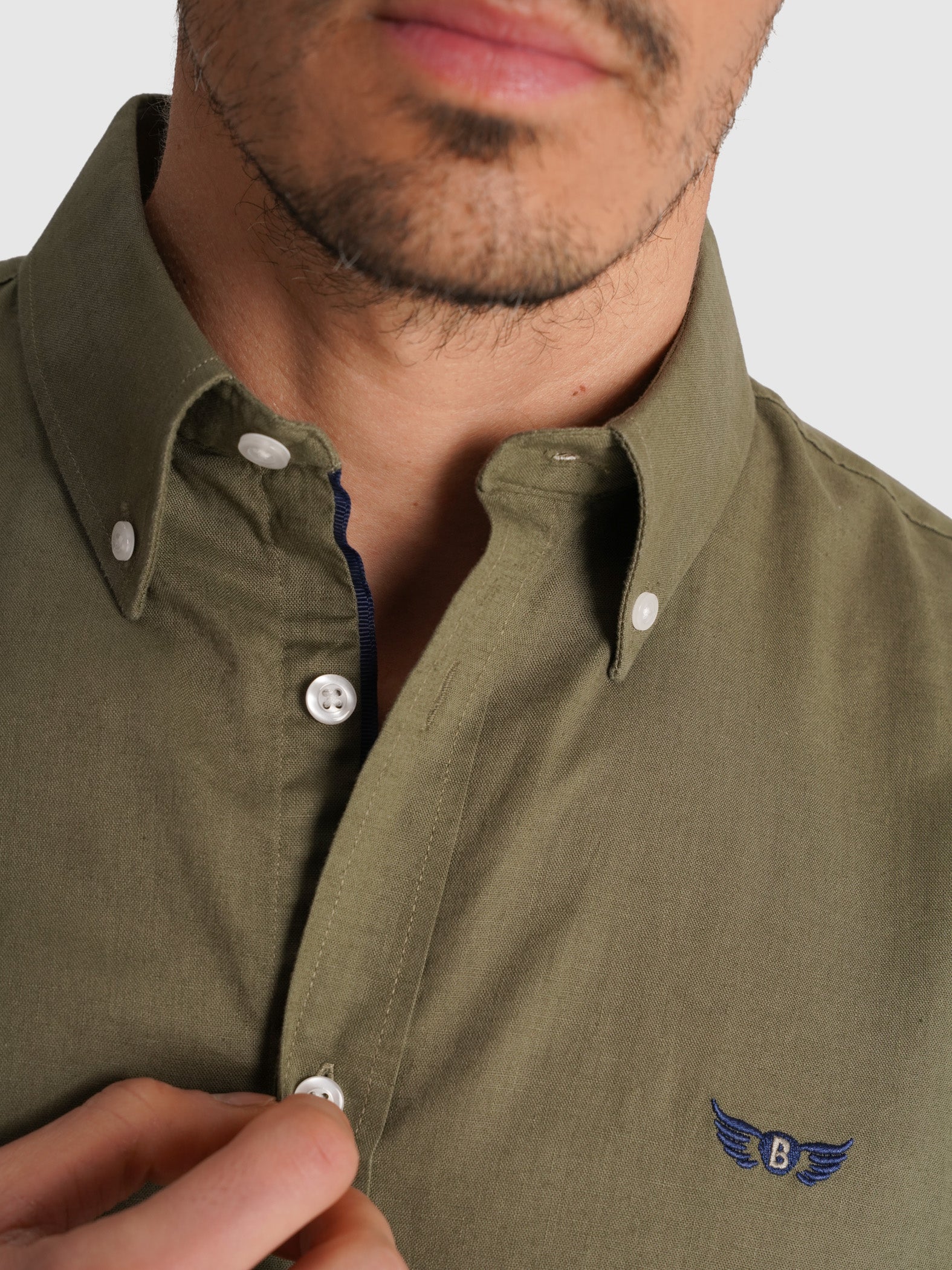 LONG SLEEVE GREEN SHIRT REGULAR FIT MR. BLUE
