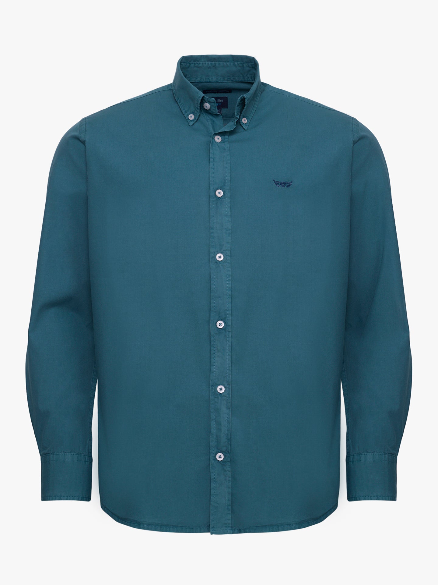 CAMISA ALGODÓN AZUL MANGA LARGA REGULAR FIT MR. AZUL