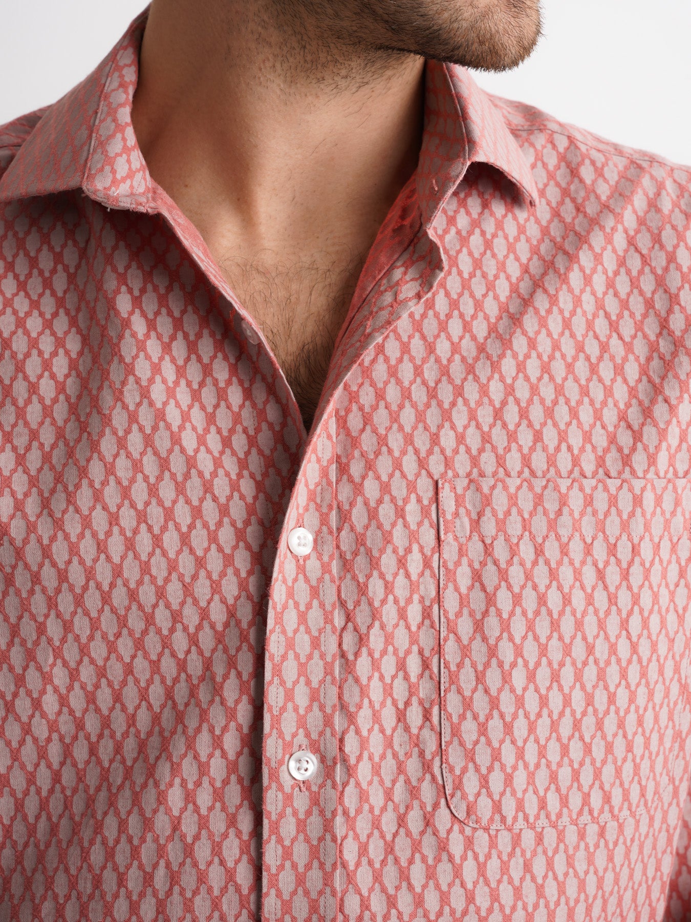 Mr. Blue Pink Linen Regular Fit Shirt