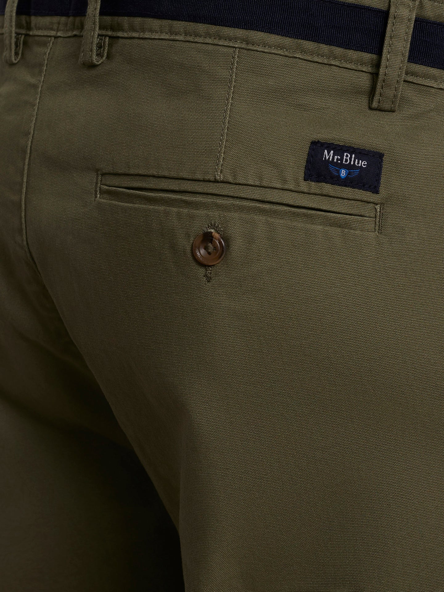 PANTALÓN ESTRUCTURA VERDE SLIM FIT MR. AZUL