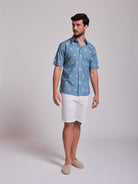 BLUE COTTON SHIRT SHORT SLEEVE REGULAR FIT MR. BLUE