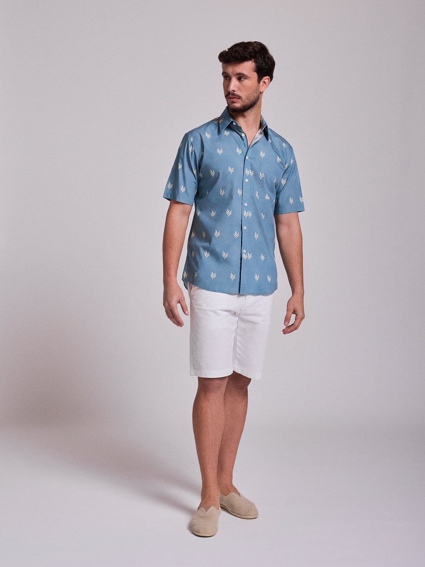 BLUE COTTON SHIRT SHORT SLEEVE REGULAR FIT MR. BLUE