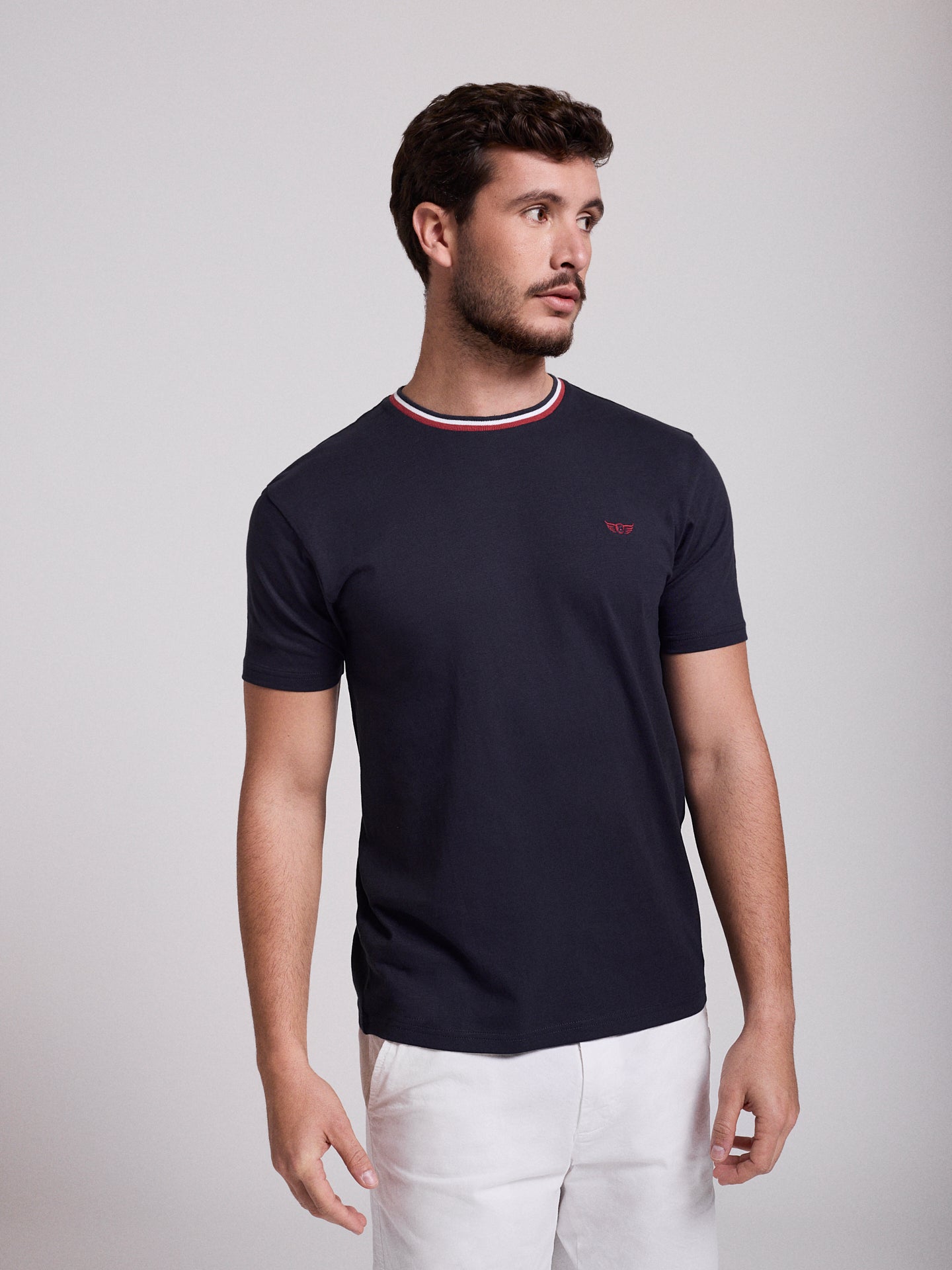 BLUE COTTON T-SHIRT SHORT SLEEVE REGULAR FIT MR. BLUE