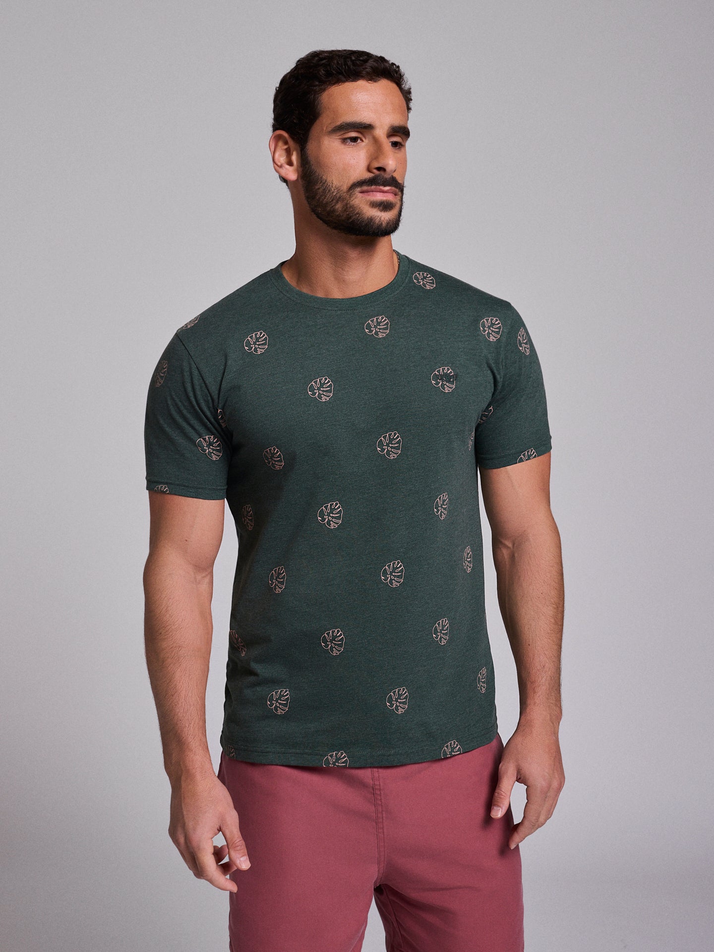 GREEN COTTON T-SHIRT SHORT SLEEVE REGULAR FIT MR. BLUE