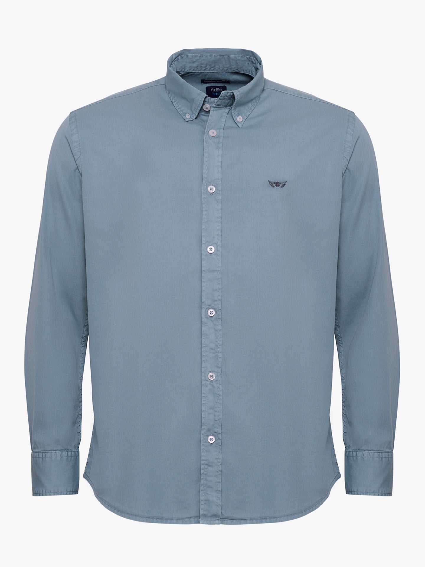 CAMISA ALGODÓN AZUL MANGA LARGA REGULAR FIT MR. AZUL