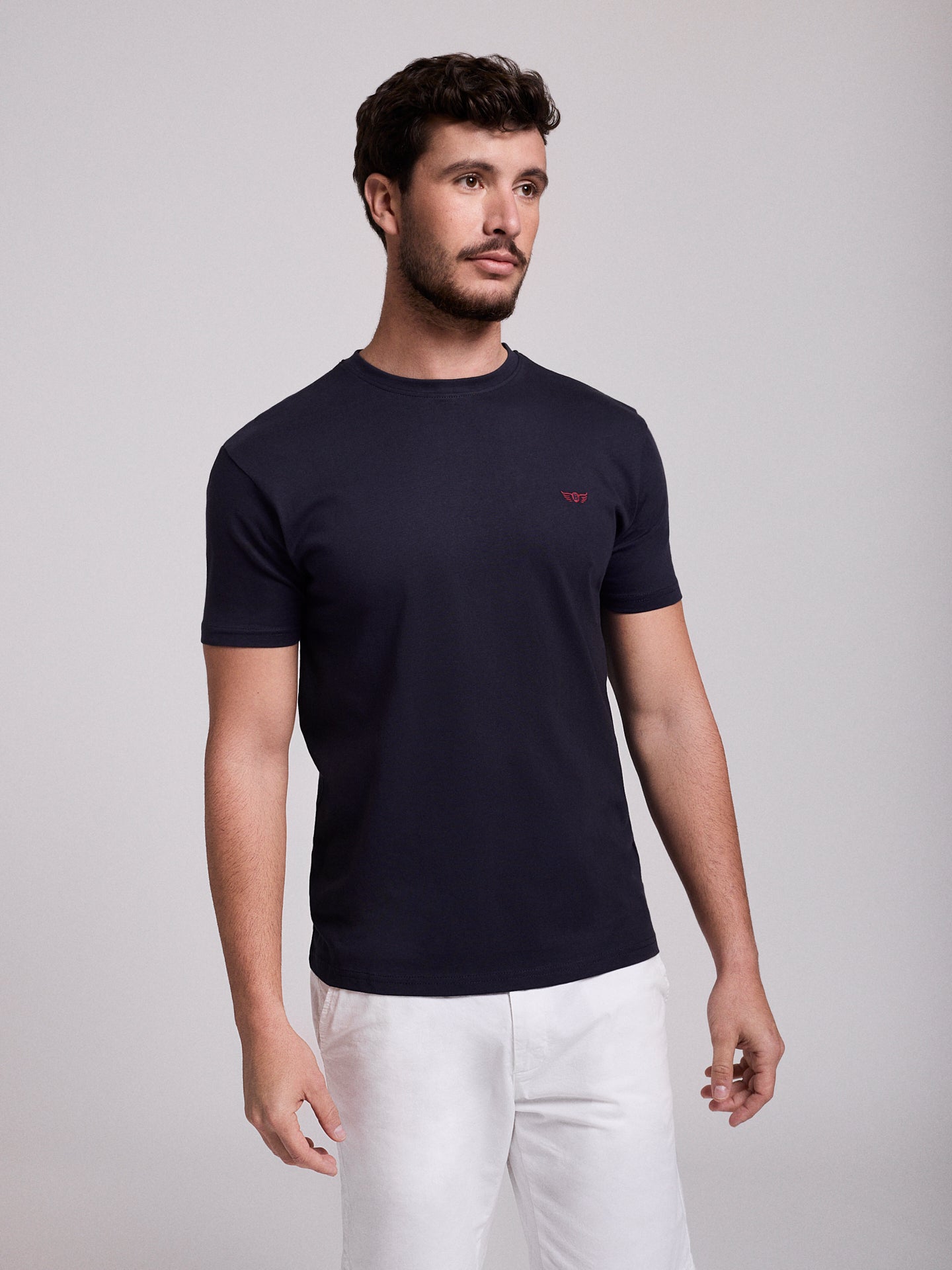 BLUE COTTON T-SHIRT SHORT SLEEVE REGULAR FIT MR. BLUE
