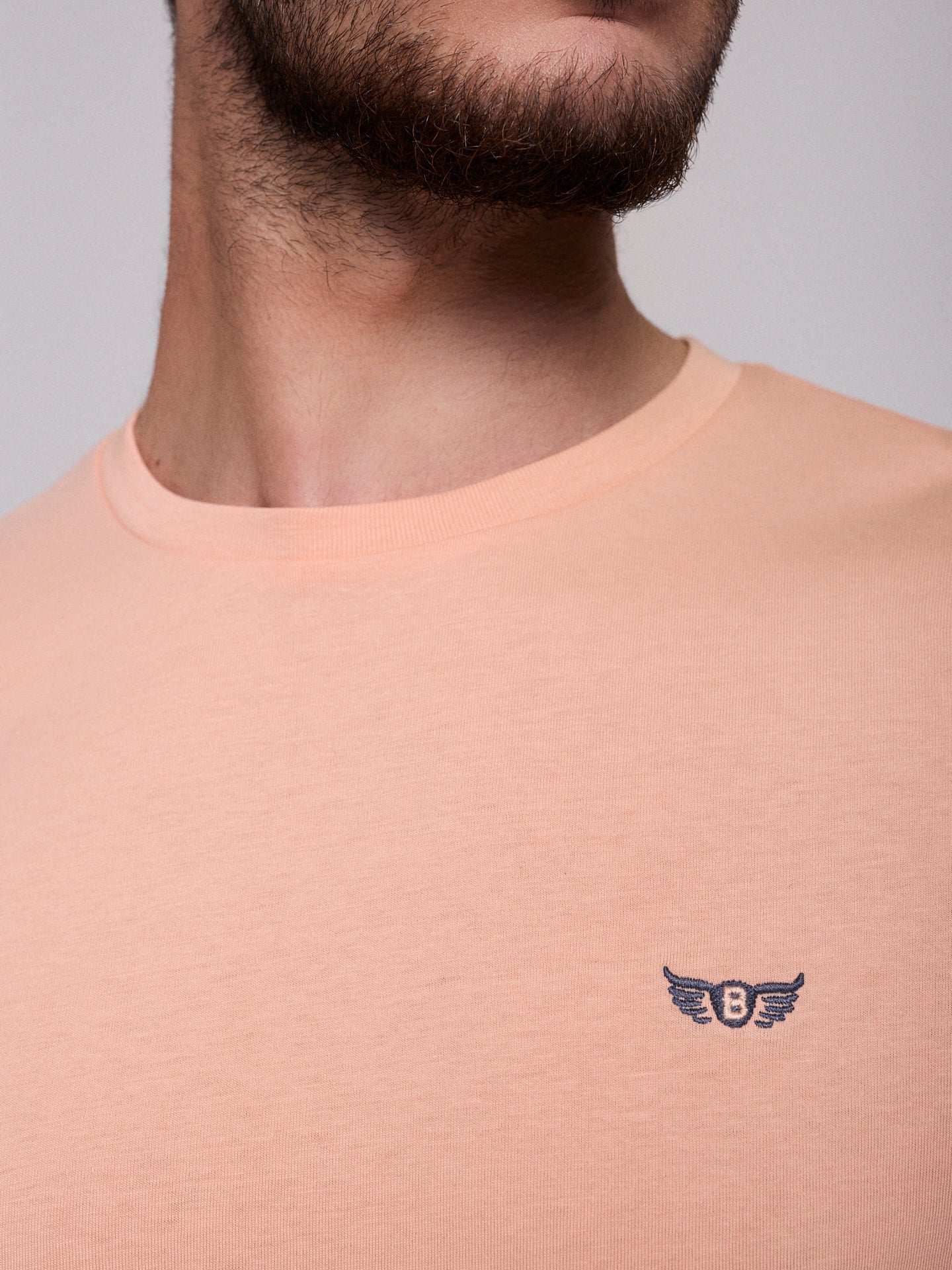 T-SHIRT ALGODÃO LARANJA MANGA CURTA REGULAR FIT MR. BLUE