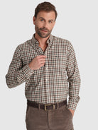 Camisa Flanela Castanha Manga Comprida Regular Fit Mr. Blue