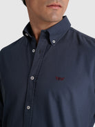 Camisa Algodão Azul Manga Comprida Regular Fit Mr. Blue