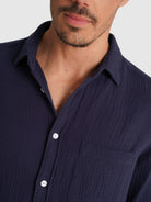 AZUL MANGA CORTA REGULAR FIT MR. AZUL