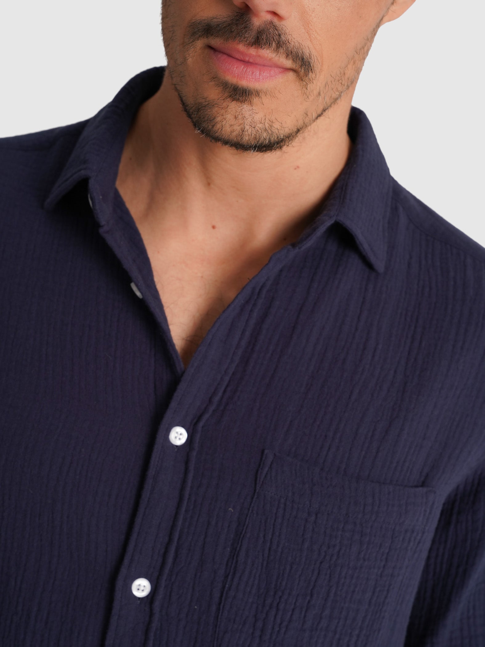 AZUL MANGA CORTA REGULAR FIT MR. AZUL