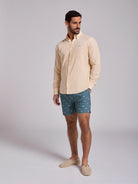 CAMISA LINHO AMARELA MANGA COMPRIDA REGULAR FIT MR. BLUE