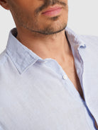 TAILORED FIT LONG SLEEVE BLUE SHIRT MARK BELLUCCI