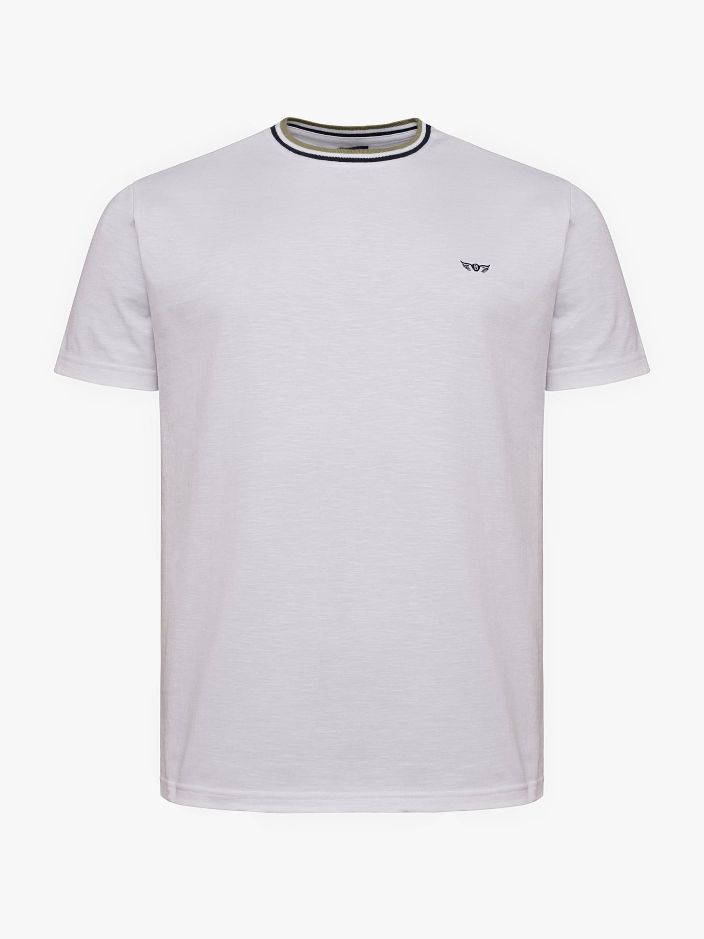 CAMISETA DE ALGODÓN BLANCA MANGA CORTA REGULAR FIT MR. AZUL