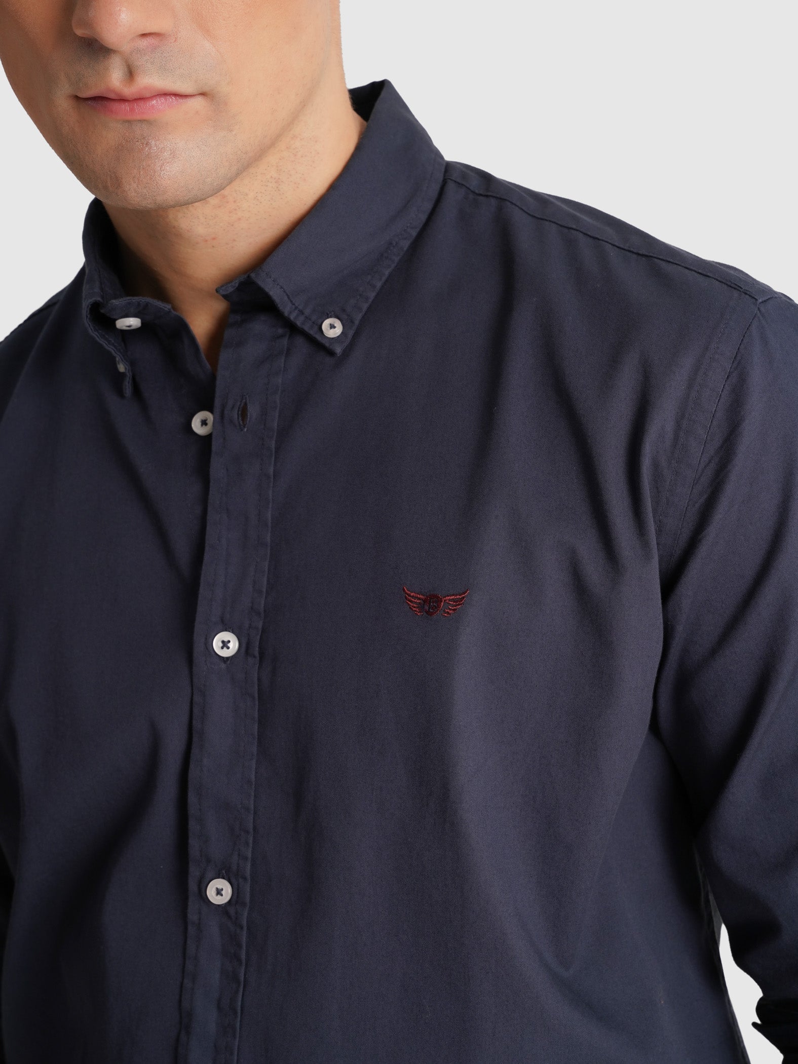 BLUE TWILL SHIRT LONG SLEEVE REGULAR FIT MR. BLUE