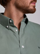GREEN LINEN SHIRT SHORT SLEEVE REGULAR FIT MR. BLUE
