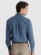 Camisa Algodão Azul Manga Comprida Regular Fit Mr. Blue