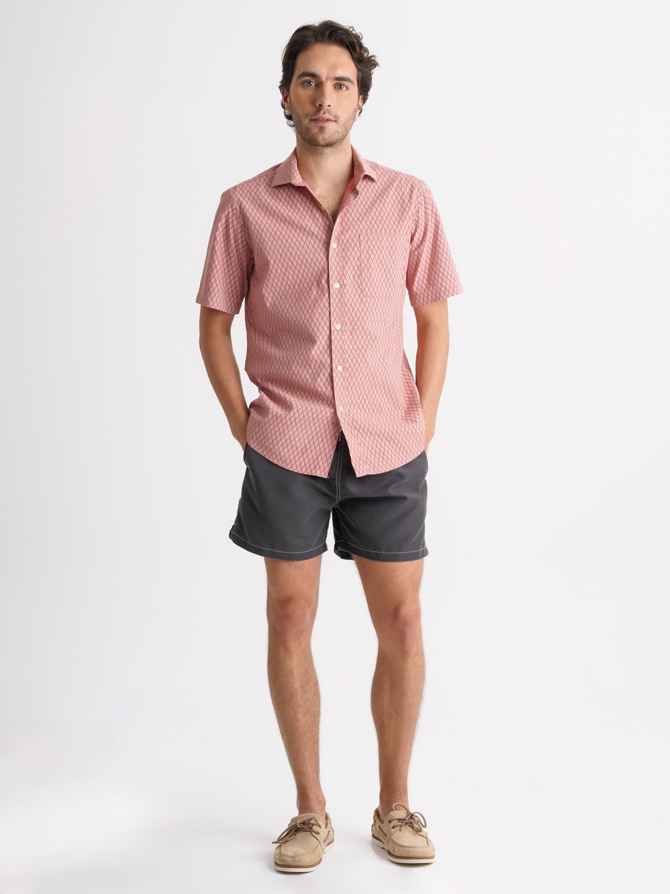 Mr. Blue Pink Linen Regular Fit Shirt
